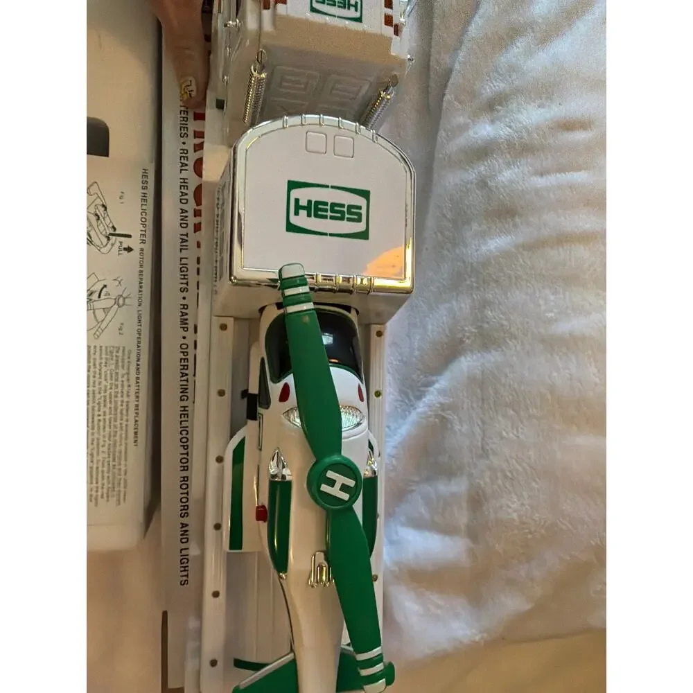 2006 Hess Toy Truck & Helicopter Gasoline Transport w/ Box Instructions